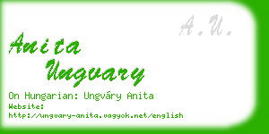 anita ungvary business card